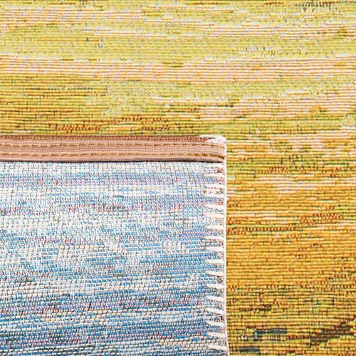 Vista 5 de SAFAVIEH Barbados Collection - Alfombra de pasillo, 2 pies 8 pulgadas x 8 pies, diseño de ondas tropicales, no desprende pelusa y de fácil cuidado