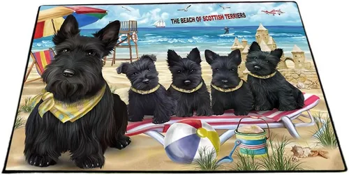 Vista 11 de Doggie of the Day Scottish Terrier Dogs Floor Mat - 4th of July Independence Day - Best Dog Doormat - Protector Decor - Unique Portrait Art