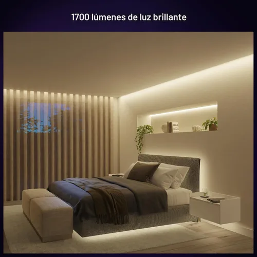 Vista 3 de PHILIPS Hue Kit de Base de Tira de Luces LED Inteligente RGBWW Solo de Interior de 10 Pies, 1 Paquete, Control con Aplicación Hue, Tiras de Luces