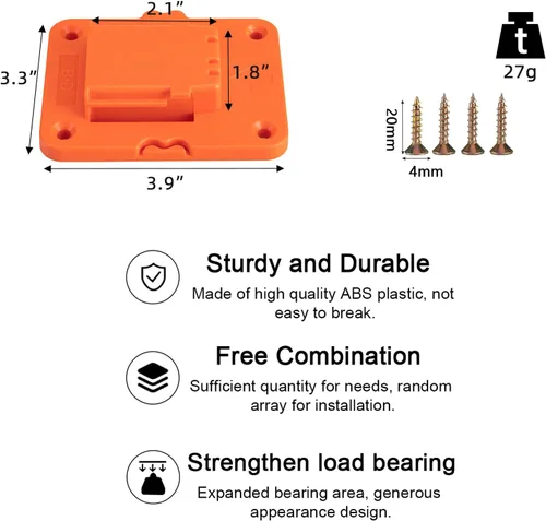 Vista 2 de Soporte de montaje para taladro compatible con taladros Black+Decker 20V Max de iones de litio, herramientas de ABS resistentes para colgar