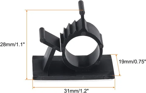 Vista 2 de MECCANIXITY 30 unids clip adhesivo de gestión de cables PE abrazaderas de cable 0.394-0.512 in ajustables para cables USB Cables de ratón Cable