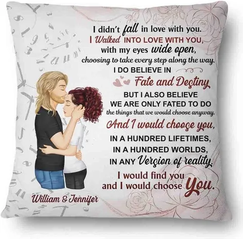 Vista 14 de Almohada personalizada para parejas, The Day I Met You I Have Found The One Whom My Soul Loves, almohada de cumpleaños para cónyuge, esposo, esposa