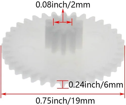 Vista 2 de Bettomshin - 10 engranajes helicoidales de 19x2x6mm/0.75x0.08x0.24"(ODxIDxT) 36102B engranaje de plástico de 0.5 módulos, blanco de alta velocidad
