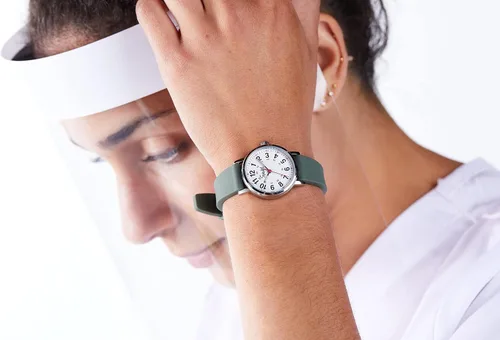 Vista 4 de Speidel Scrub Petite Watch Made for Doctors, Nurses, EMT, Surgeons and Students wRed Second Hand in Scrub Matching