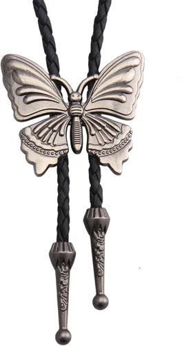 Vista 31 de Jeilwiy Corbata de bolo para hombre, corbata de vaquero occidental, collar de corbata de bolo dorado, corbata de cuero, corbata de Halloween