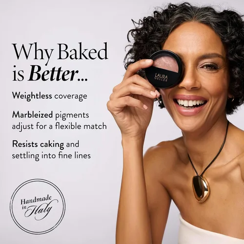 Vista 5 de Laura Geller New York Baked Balance-n-Brighten - Base con corrector y brocha Kabuki, porcelana