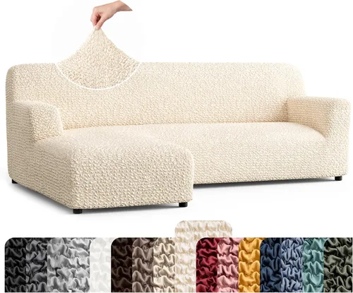 Vista 19 de PAULATO BY GA.I.CO. Funda para Sofá Seccional - Funda para Sofá Chaise en Forma de L - Fundas Lavables para Sofá de Esquina - Funda Elástica