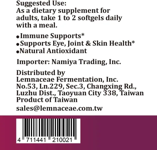 Vista 2 de Astaxantina de forma libre 6 mg Softgel-60 cápsulas blandas Suplemento dietético antioxidante más fuerte que apoya la salud de los ojos