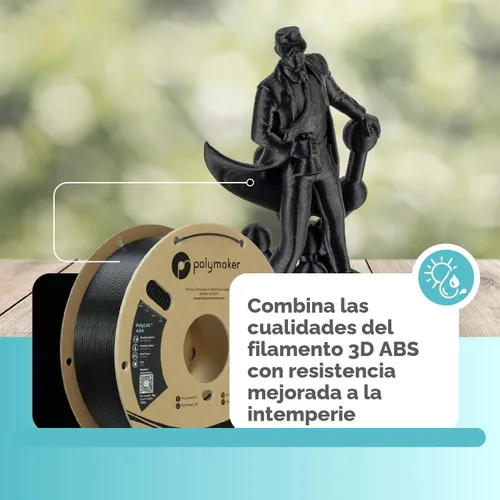 Vista 2 de Polymaker ASA Filamento 1.75mm Negro, 1kg ASA Filamento para Impresión 3D, Resistente al Calor y a la Intemperie - ASA Filamento para Impresora 3D
