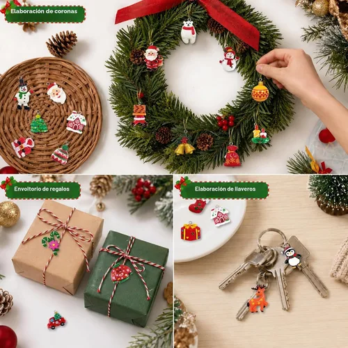 Vista 6 de kockuu Mini adornos navideños para decoración de árboles, manualidades