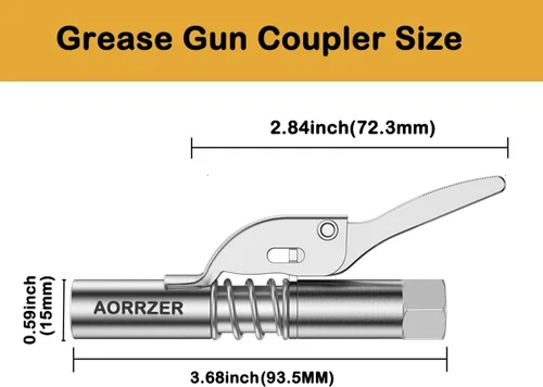Vista 6 de Acoplador de pistola de engrase, acopladores de grasa de bloqueo fuerte, acoplador de pistola de grasa de alta presión de 12000 PSI, compatible