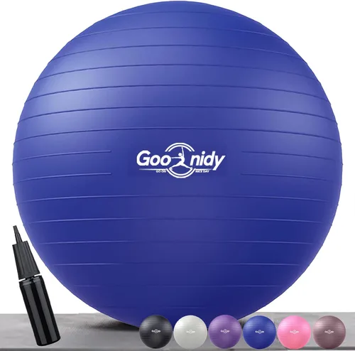 Vista 7 de Soft Exercise Ball, Anti-Burst Pilates Yoga Ball Chair Supports 2200lb, Workout Equipment w/ Pump for Women Pregnancy, Medicine, Birthing, Physical