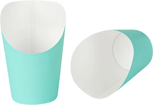 Vista 27 de Restaurantware Bio Tek - Recipientes de papas fritas de 12 onzas, 100 tazas desechables de charcutería, diseño inclinado, redondo, a rayas
