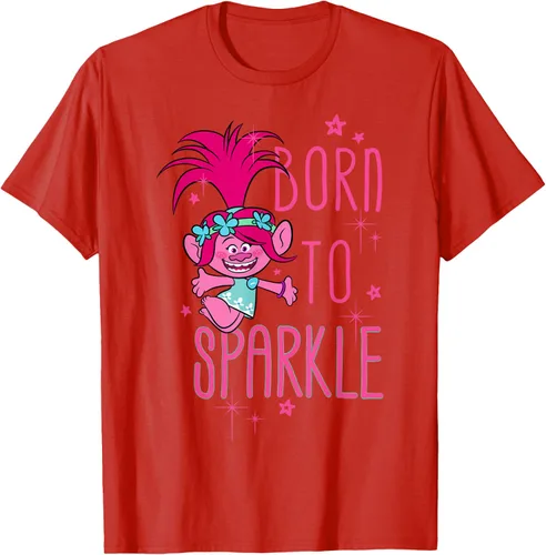 Vista 85 de DreamWorks Trolls Camiseta Born to Sparkle Negro