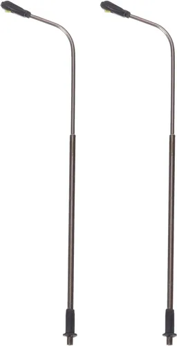Vista 8 de MECCANIXITY Modelo ferroviario LED farol lámparas poste luces blancas 1/75 escala 5.9 in 5.91inch 3V, paquete de 2