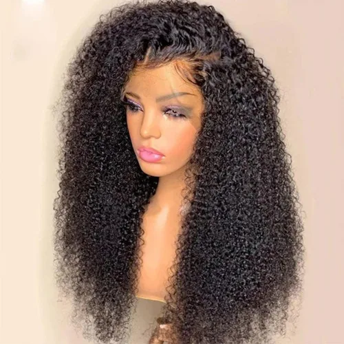 Vista 26 de Peluca de cabello humano rizado afro de 13 x 4 HD, pelucas de encaje frontal HD de 200 de densidad, sin pegamento, pelucas de cabello humano Natural
