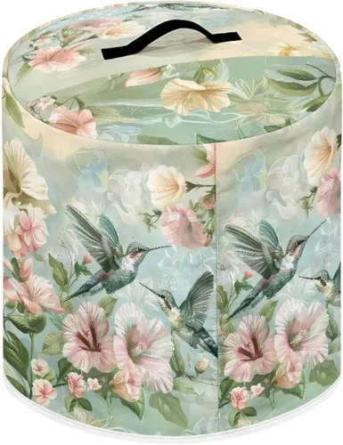 Vista 2 de Cubierta antipolvo para olla a presión con estampado floral de pájaros, compatible con 3 cuartos de galón, cubierta antipolvo instantánea duradera