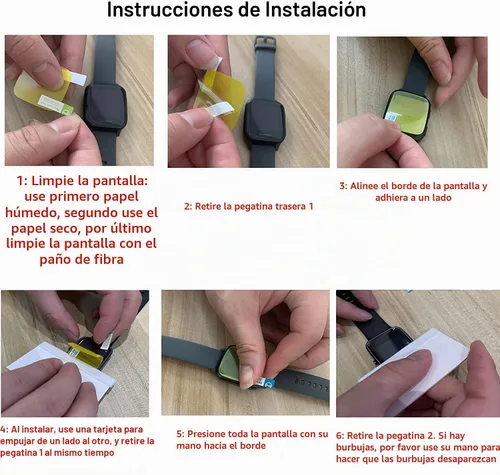 Vista 5 de Lamshaw Protector de pantalla compatible con TOOBUR IDW16 Smart Watch, [6 unidades] Película transparente de TPU de cobertura completa compatible