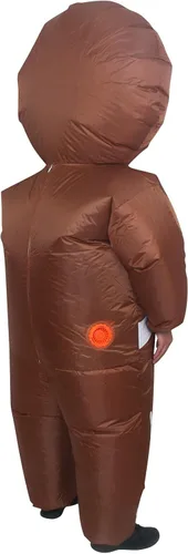 Vista 6 de IRETG Inflatable Gingerbread Man Costume Blow-Up Costume for Christmas Cosplay