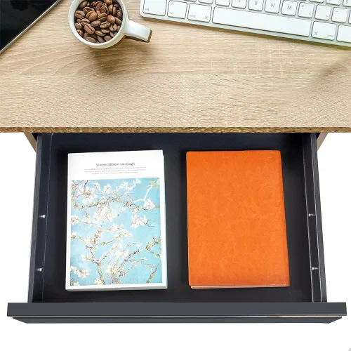 Vista 7 de 1 Paquete Cajón Bajo Escritorio 18", Organizador de Almacenamiento Extraíble con Extensión Deslizante Grande Montado Bajo Mesa de Madera Plana