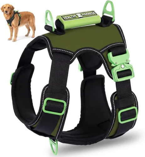 Vista 11 de Supreme Sport - Arnés para perro, diseño resistente, sin estrangulamiento, sin tirones. Ajustable, cómodo acolchado, fácil de poner y quitar Negro