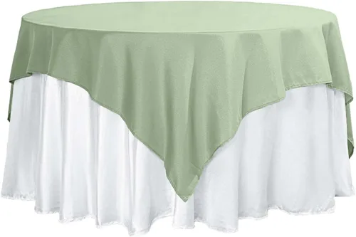 Vista 191 de Efavormart - Mantel cuadrado de lino de poliéster sin costuras, 54 x 54 pulgadas, color beige, para banquetes de boda, fiesta, restaurante