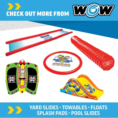 Vista 5 de Wow Sports Wiggler - Tobogán inflable para rociadores, color blanco y verde azulado, accesorio para manguera de jardín, para fiestas en el patio