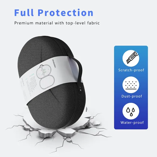 Vista 5 de Funda de transporte rígida compatible con Meta Quest 3 2023, apta para correa de cabeza Elite con controlador táctil, cable USB-C, almacenamiento