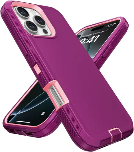 Vista 8 de Jelanry - Funda para iPhone 15 5G, protección resistente, resistente, color negro Dropproof & Dual-Layer Protective Back Cover with Port Anti