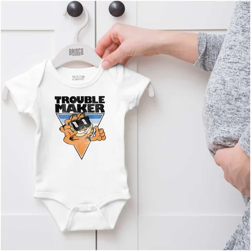 Vista 5 de Brisco Brands Divertido mameluco de dibujos animados de Garfield Troublemaker para niños o niñas