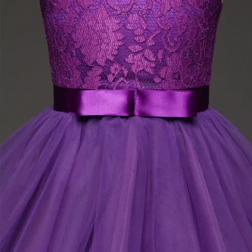 Vista 14 de Vestido Yaphyee largo, de princesa, con flores, formal, para boda, dama de honor, para fiesta, para niña