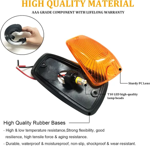 Vista 4 de PSEQT 5 luces LED de marcador de techo de cabina compatibles con luces de circulación de señal C/K 1988-2002 C/K 1500 2500 3500 5500 6000 6500 7000
