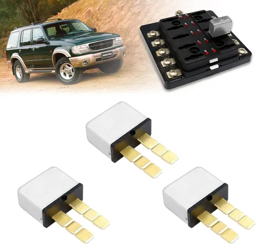 Vista 10 de Disyuntor automotriz T1 reinicio térmico, montaje enchufable con función de cierre, conexión de terminal tipo cuchilla ATC ATO (5 piezas)
