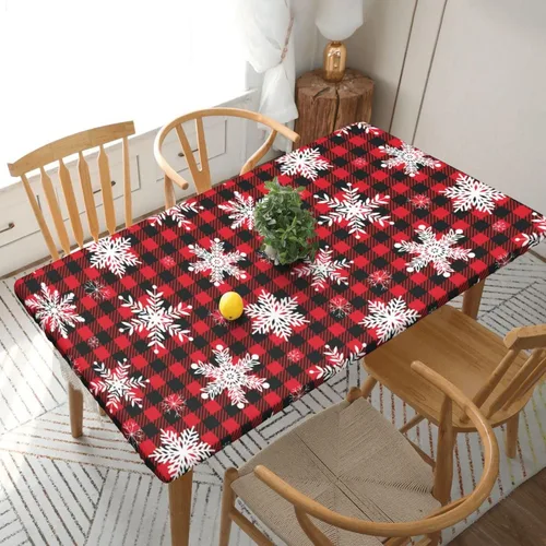 Vista 31 de Fiokroo Mantel de hojas de arce otoñales con borde elástico, mantel redondo de Acción de Gracias hoja de otoño lavable reutilizable cubierta de mesa