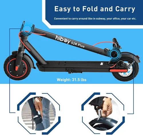 Vista 12 de Hiboy S2R Plus Electric Scooter for Adults, 19 MPH, 22-Mile Range