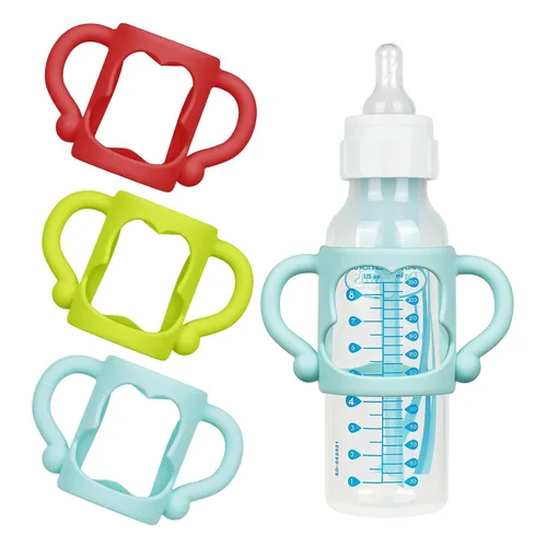 Vista 12 de Aolso Asas de silicona para biberón, 2 asas de botella para botellas estrechas de Dr. Brown, asas de fácil agarre para sostener el biberón, asa