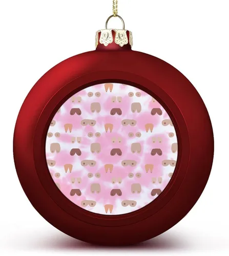Vista 18 de Boobs Funny Shatterproof Matte Christmas Balls for Tree Wreath Home Decor 1PCS