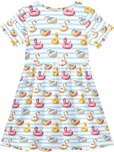 Vista 2 de ALAZA Girls Summer Dress Short Sleeve Casual Girls Dresses for Kids 2-8 Years