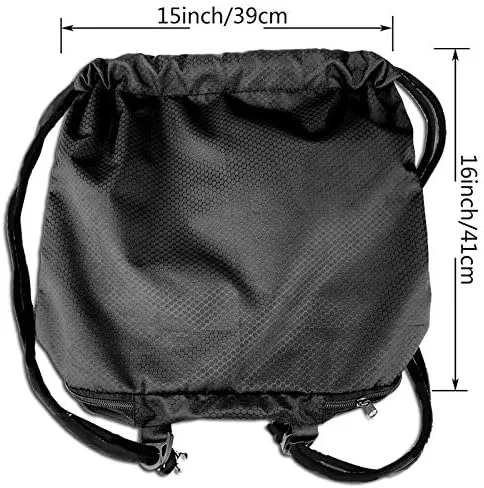 Vista 2 de D-WOLVES Drawstring Backpack Bag Gym Sports String Sackpack Beach Daypack for Men & Women