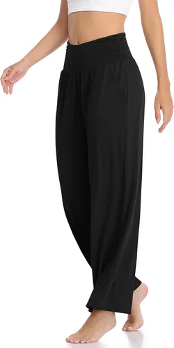 Vista 3 de TARSE - Pantalones de pierna ancha para mujer pantalones deportivos casuales y holgados para yoga pantalones sueltos cómodos para descansar