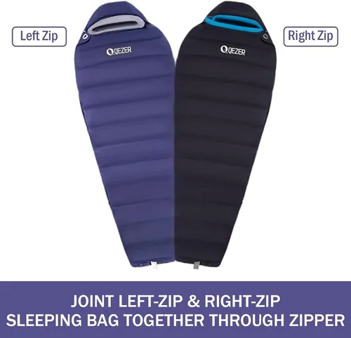 Vista 5 de Down Sleeping Bag for Adults, 0 Degree Warm Winter Mummy Lightweight Compact Outdoor Sleeping Bag for Camping Backpacking Hiking, Cold and Warm