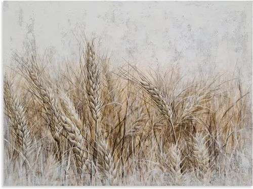 Vista 3 de YHSKY ARTS Lienzo de trigo texturizado pintado a mano para decoración rústica de cocina y sala de estar grande