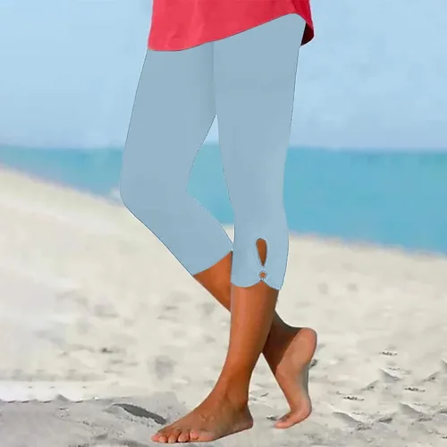 Vista 136 de Pantalones capri para mujer, estilo casual, de verano, elásticos, de cintura alta, pantalones de yoga, ajuste atlético, pantalones deportivos