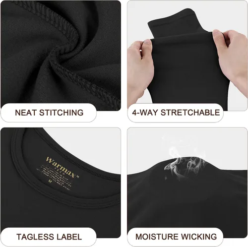 Vista 5 de Zando Conjunto de ropa interior térmica pesada para mujer, con forro polar, pantalones largos para mujer, capa base, ropa térmica de invierno