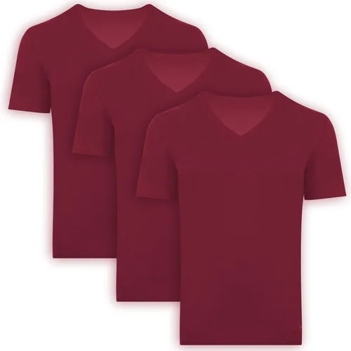 Vista 13 de BAMBOOVEN Paquete de 3 camisetas con cuello en V y rayón de bambú para Cuello en V - Negro