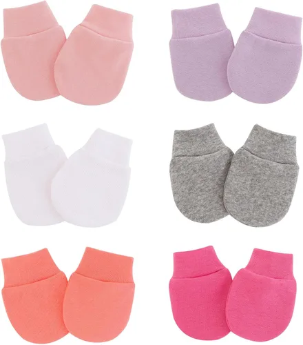 Vista 8 de Manoplas de bebé antiarañazos, guantes suaves para niños y niñas de 0 a 6 meses