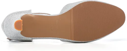 Vista 6 de DADAWEN Zapatos de tacón bajo con hebilla en T y punta cerrada para mujer, para fiesta, boda, vestido de novia