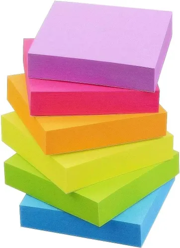 Vista 2 de Early Buy Notas adhesivas de 2 x 2 pulgadas, 6 colores brillantes, 12 blocs, 100 hojas/bloc 12 pads of self-stick notes, 100 sheets per pad