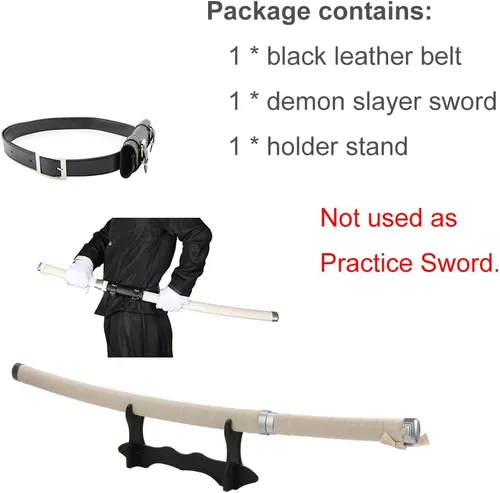Vista 5 de Espada Demon Slayer para cosplay con soporte para cinturón, 41 pulgadas