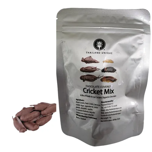 Vista 17 de Thailand Unique Grillos sazonados para barbacoa – Bolsa de 0.53 oz de insectos comestibles deshidratados para humanos, insectos nutritivos